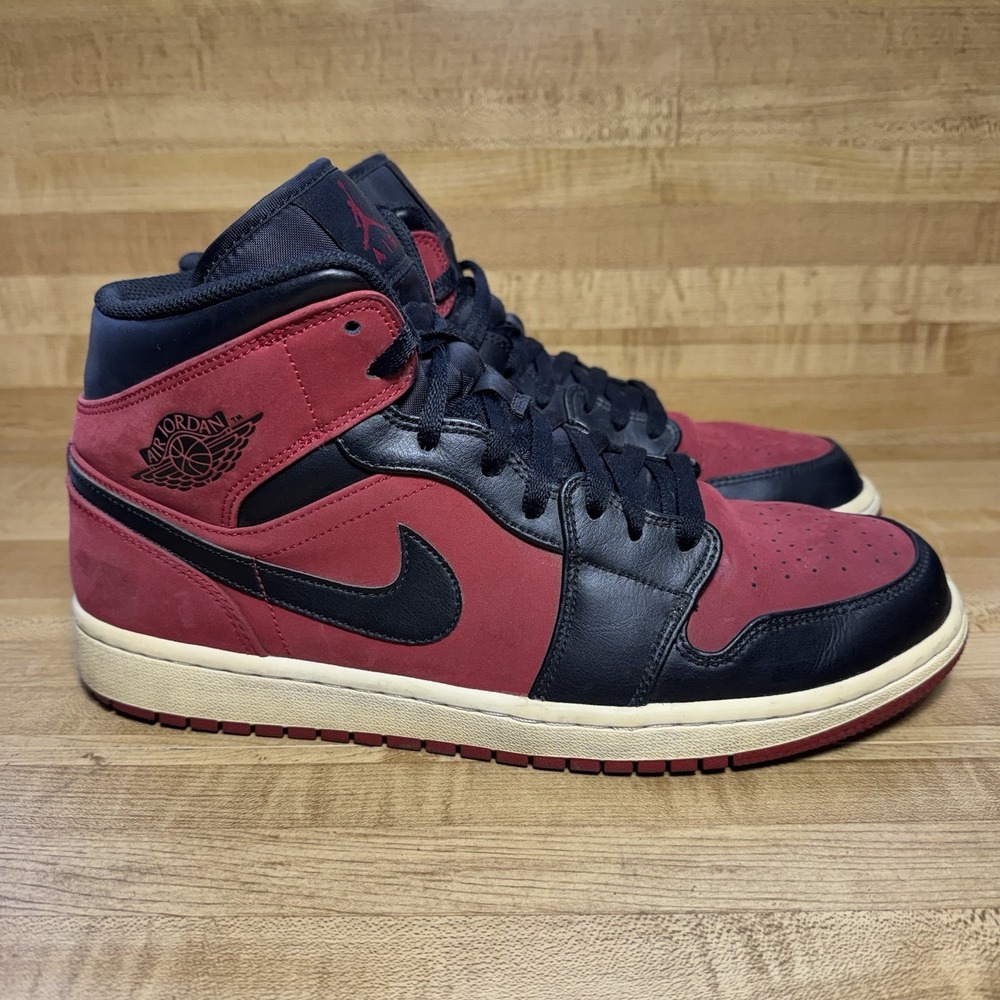 Jordan 1 Mid Gym Mens Size 11 Red Black 554724-610 Shoes Air Jordans Sneakers